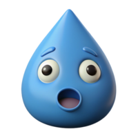 vibrant romantic organic Upside-down teardrop character with a surprised expression. Flat color, clean lines, single-weight stroke with Scalable Design. impeccable png