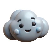 extraordinary mid-century Cloud character with a simple smiling face. Single-weight stroke, clean lines, with Scalable Design. crisp png