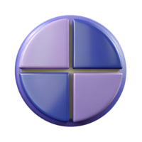 etéreo glorioso círculo crachá dividido para dentro quatro quadrantes. mínimo, fresco arestas, com escalável Projeto. fresco png