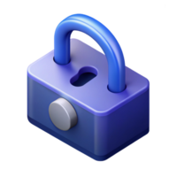 reflective serene Isometric lock with keyhole. Flat color, clean lines with Scalable Design. sharp png