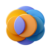 peaceful glorious Overlapping circles, clean lines, flat color, crisp edges with Scalable Design. luxury png