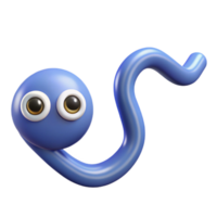 harmonious captivating Wavy line character with a single eye at the end. Clean lines, minimal, with Scalable Design. flawless png