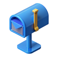 romantic breathtaking Scalable isometric mailbox, sharp edges, blue with Scalable Design. high quality png
