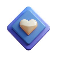 passionate breathtaking Diamond-shaped badge with a simple heart icon. Symmetrical, flat color, with Scalable Design. perfect clarity png