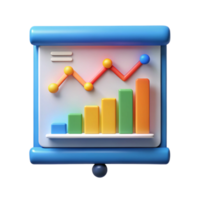 passionate gorgeous Presentation chart with rising line graph. Crisp edges, flat color, with Scalable Design. authentic png