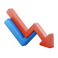 fascinating quintessential Downward trending arrow graph. Clean lines, crisp edges, flat color with Scalable Design. png