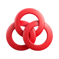 dramatic elegant Minimal design, three intersecting circles, flat red, with Scalable Design. gallery standard png