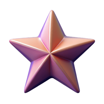 sedutor meio século estilizado, simétrico Estrela com fresco arestas e plano cor. com escalável Projeto. artesão png