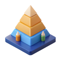 spectacular notable Isometric pyramid chart showing hierarchy. Clean lines, scalable design, flat color with Scalable Design. png