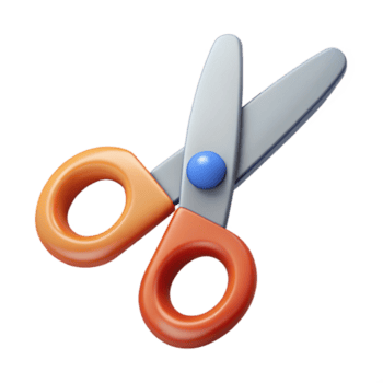 sedutor surreal fresco arestas delineando uma par do tesoura. plano cor, limpar \ limpo linhas, com escalável Projeto. museu qualidade png