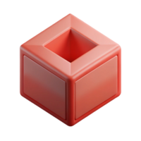 glorious celebrated Isometric cube with clean lines and flat red color with Scalable Design. png