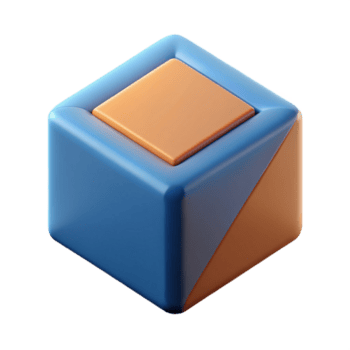 etéreo deslumbrante geométrico, plano cor ilustração do uma cubo. fresco arestas, mínimo com escalável Projeto. bem detalhe png