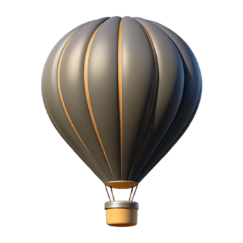 tirar o fôlego industrial mínimo silhueta do uma quente ar balão. afiado arestas, peso único acidente vascular encefálico com escalável Projeto. precisão png