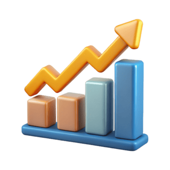 gorgeous artistic Upward trending arrow chart with three data points. Clean lines, single-weight stroke with Scalable Design. flawless png