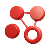 energetic captivating Minimal design, three connected circles, flat red, crisp edges with Scalable Design. impeccable png