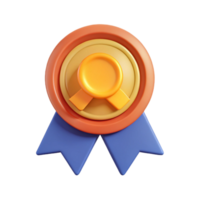 acclaimed surreal Medal badge, circular with ribbon. Flat color, symmetrical, single-weight stroke with Scalable Design. detailed png