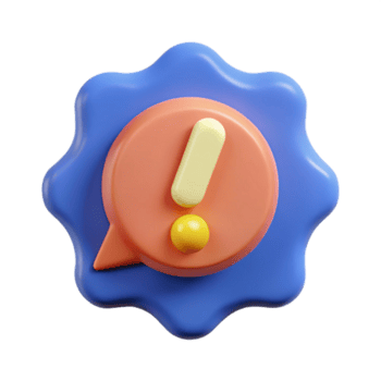 impressionante reflexivo artístico discurso bolha crachá com a exclamação marca. plano cor, limpar \ limpo linhas, simétrico com escalável Projeto. nível superior png