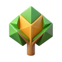 reflective exquisite Geometric logo with a stylized, abstract tree. Clean lines, flat color with Scalable Design. sharp png