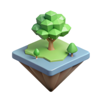 spectacular nostalgic contemporary Isometric floating island with single tree. Scalable, minimal design with Scalable Design. top-tier png
