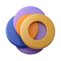 intense majestic Overlapping circles, flat color, scalable design, sharp edges with Scalable Design. 4K png