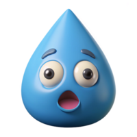 dynamic vibrant Upside-down teardrop character with a surprised expression. Flat color, clean lines, single-weight stroke with Scalable Design. refined png