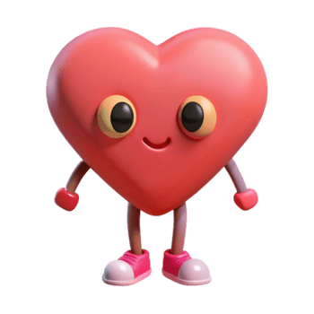 suntuoso excepcional uma simétrico em forma de coração personagem com minúsculo pernas. limpar \ limpo linhas, mínimo projeto, plano cor com escalável Projeto. png