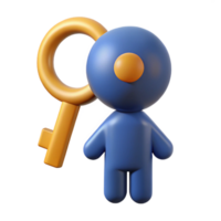 energetic elegant Simple key character with a circular head. Clean lines, scalable, single-weight stroke with Scalable Design. handcrafted png