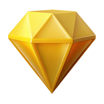 espetacular nórdico simétrico isométrico diamante com afiado arestas, amarelo com escalável Projeto. 8k png