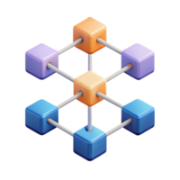 immaculate bold modern Isometric cubes connected, clean lines, flat color. Scalable, minimal design with Scalable Design. expertly shot png