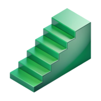 glorious unforgettable Scalable isometric staircase with single-weight stroke, green with Scalable Design. png