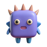 dramatic memorable A simple monster with a square body and rounded spikes. Single-weight stroke, flat color. with Scalable Design. png