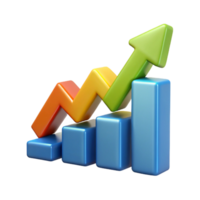 calm spectacular Upward trending arrow chart with three data points. Clean lines, single-weight stroke with Scalable Design. authentic png