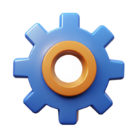 bold spectacular Gear icon with four cogs, clean lines, single-weight stroke. Flat color, with Scalable Design. top-tier png