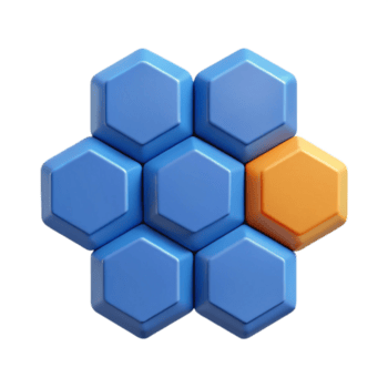 magnífico surreal conectado hexágonos, plano cor, limpar \ limpo linhas, fresco arestas com escalável Projeto. afiado png