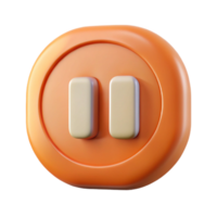 alluring impressionist Pictogram of a pause button. Geometric shape, flat color, crisp edges with Scalable Design. professional png