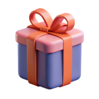 magnificent mid-century A simple gift box with a ribbon on top. Minimal design, flat color. with Scalable Design. high quality png