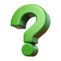 distinguished impressionist Clean, geometric question mark in flat green. with Scalable Design. professional png