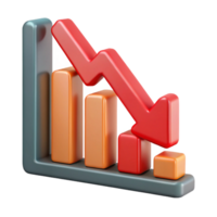 serene gothic Downward trending arrow graph. Clean lines, flat color, minimal with Scalable Design. perfect clarity png