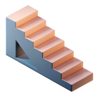 coveted urban Isometric staircase, minimal design, single-weight stroke, with Scalable Design. expertly shot png