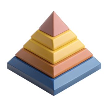 spektakulär dynamisk elegant pyramid Diagram med fyra nivåer. platt Färg, enkelvikt stroke, minimal design med skalbar design. handgjord png