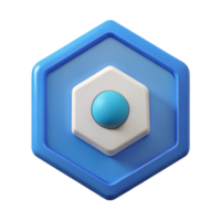 energetic exquisite Geometric logo of a hexagon with a dot in the center. Crisp edges, minimal design, flat color with Scalable Design. high quality png