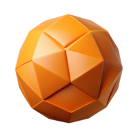 extraordinary classic Geometric isometric sphere, flat orange, crisp edges with Scalable Design. expertly shot png