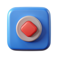 dreamy beautiful Stop button icon in a square shape. Crisp edges, solid colors, with Scalable Design. 4K png