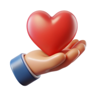 sumptuous surreal Silhouette of a hand holding a heart. Scalable, flat color ultra HD png