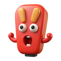 breathtaking remarkable Exclamation mark character with a surprised expression. Clean lines, flat color, crisp edges with Scalable Design. png