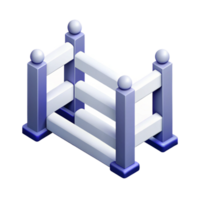 vibrant nostalgic tropical Clean lines isometric fence, scalable, white with Scalable Design. studio quality png
