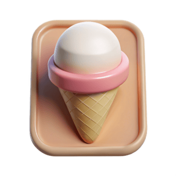 melancólico pitoresco quadrado gelo creme cone com uma colher. escalável, fresco arestas, peso único acidente vascular encefálico com escalável Projeto. Alto qualidade png