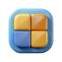 elegant reflective rustic Square badge divided into four quadrants. Symmetrical, flat color, minimal design with Scalable Design. studio quality png