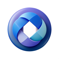 vibrant romantic impressionist Abstract logo featuring overlapping circles and squares. Clean lines, flat color, with Scalable Design. 8K png