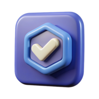 melancholic splendid Square badge with a checkmark icon. Crisp edges, single-weight stroke with Scalable Design. fine detail png